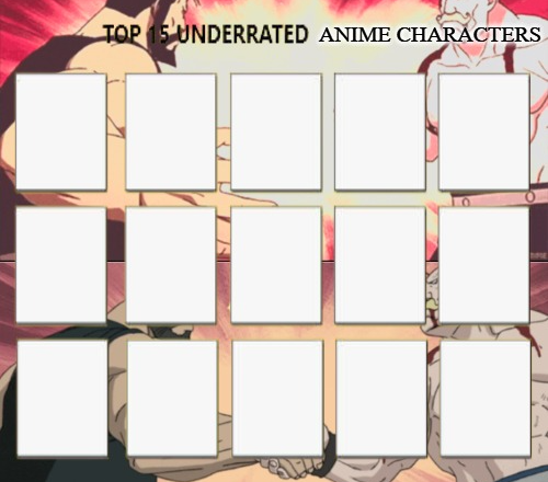 top 15 underrated anime characters Blank Meme Template