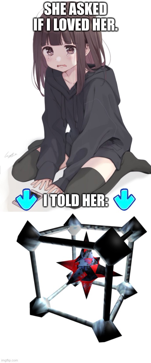 image tagged in she asked if i loved her,subspace tripmine | made w/ Imgflip meme maker