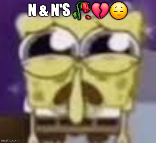 Spunchbop all sad n shit | N & N'S ??? | image tagged in spunchbop all sad n shit | made w/ Imgflip meme maker