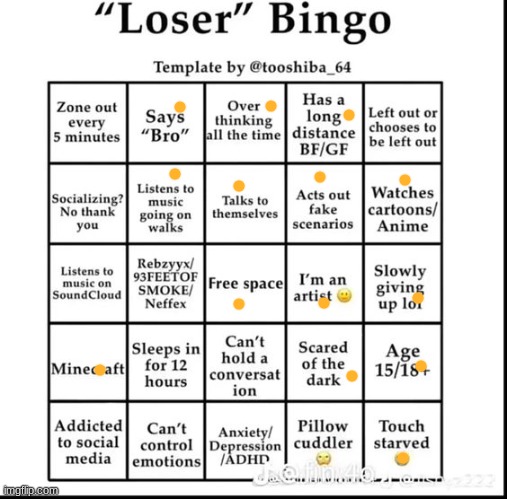 check my comment | image tagged in loser bingo | made w/ Imgflip meme maker