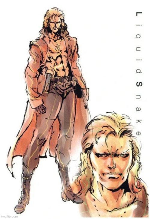 Metal Gear Solid Liquid Snake artwork | image tagged in metal gear solid liquid snake artwork | made w/ Imgflip meme maker