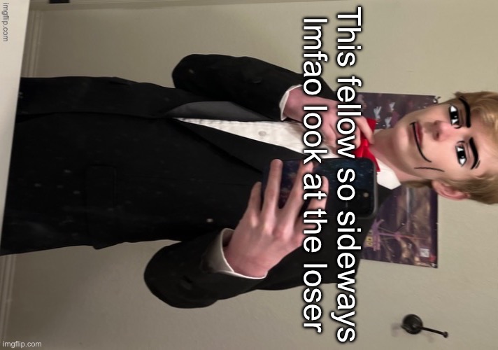 Virian man Face 4 | This fellow so sideways lmfao look at the loser | image tagged in virian man face 4 | made w/ Imgflip meme maker