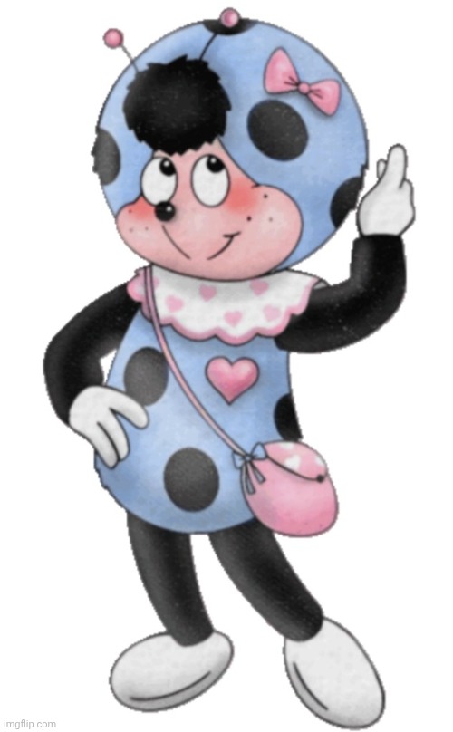 Cococinel (Cocomiel)1992: Babicinel (Babimiel) blue ladybug, pink bow, magic heart | image tagged in cococinel,babicinel | made w/ Imgflip meme maker