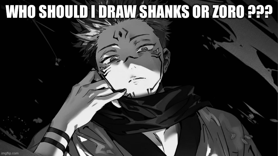 Who should I draw | WHO SHOULD I DRAW SHANKS OR ZORO ??? | made w/ Imgflip meme maker