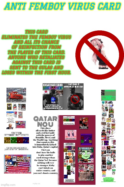 Anti Femboy Virus Card Blank Meme Template
