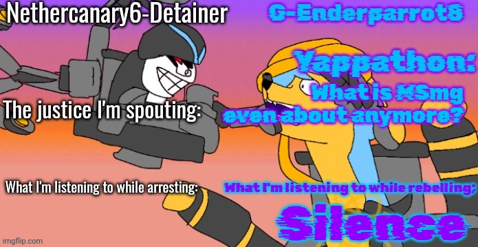 Nethercanary and Enderparrot announcement | What is MSmg even about anymore? Silence | image tagged in nethercanary and enderparrot announcement | made w/ Imgflip meme maker