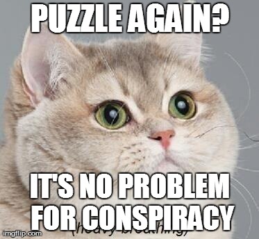 Heavy Breathing Cat Meme | PUZZLE AGAIN? IT'S NO PROBLEM FOR CONSPIRACY | image tagged in memes,heavy breathing cat | made w/ Imgflip meme maker