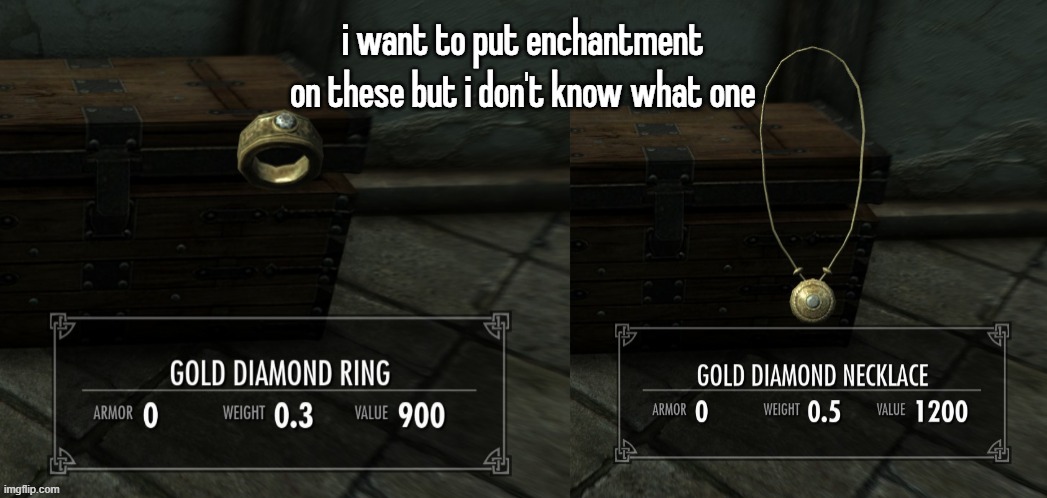 i want to put enchantment on these but i don't know what one | made w/ Imgflip meme maker