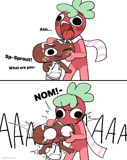 Sprout bites Cosmo (Original Artist: KittKitoo) [Blu note: i’m making this stream private if i get any more posts here] | made w/ Imgflip meme maker