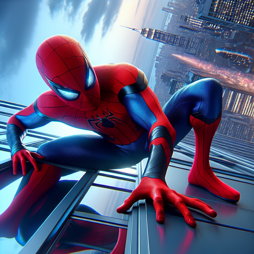 spiderman landing Blank Meme Template