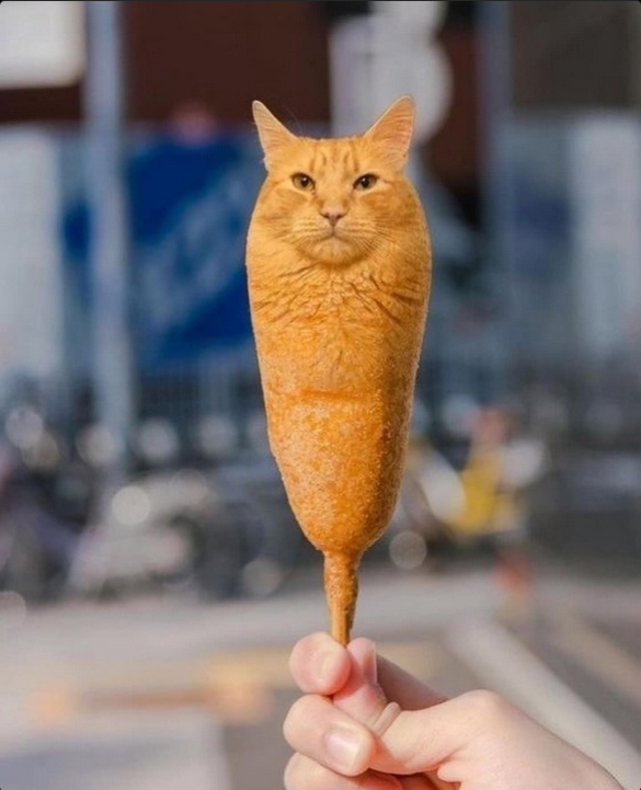 corndog cat Blank Meme Template