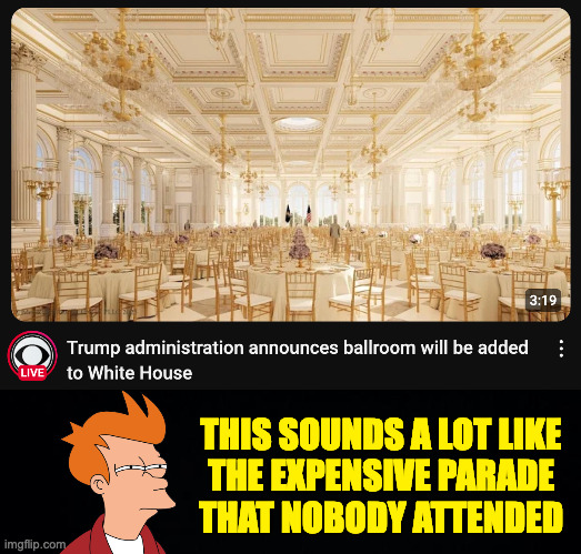 We can afford it because of all the savings from Air Force One. | THIS SOUNDS A LOT LIKE
THE EXPENSIVE PARADE
THAT NOBODY ATTENDED | image tagged in memes,running up bills,trump | made w/ Imgflip meme maker