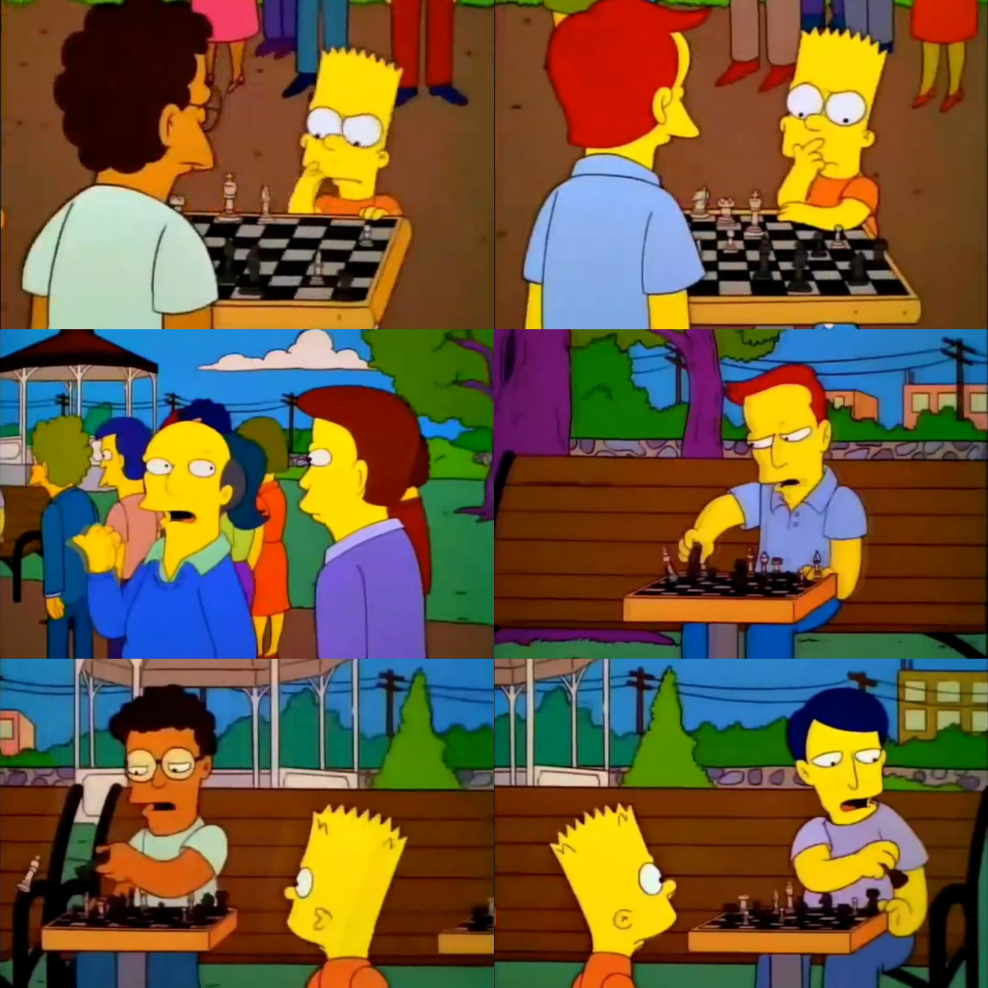 Bart jugando ajedrez Blank Meme Template