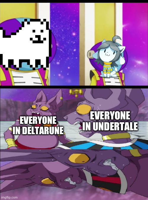 EVERYONE IN DELTARUNE EVERYONE IN UNDERTALE | image tagged in zeno stare | made w/ Imgflip meme maker
