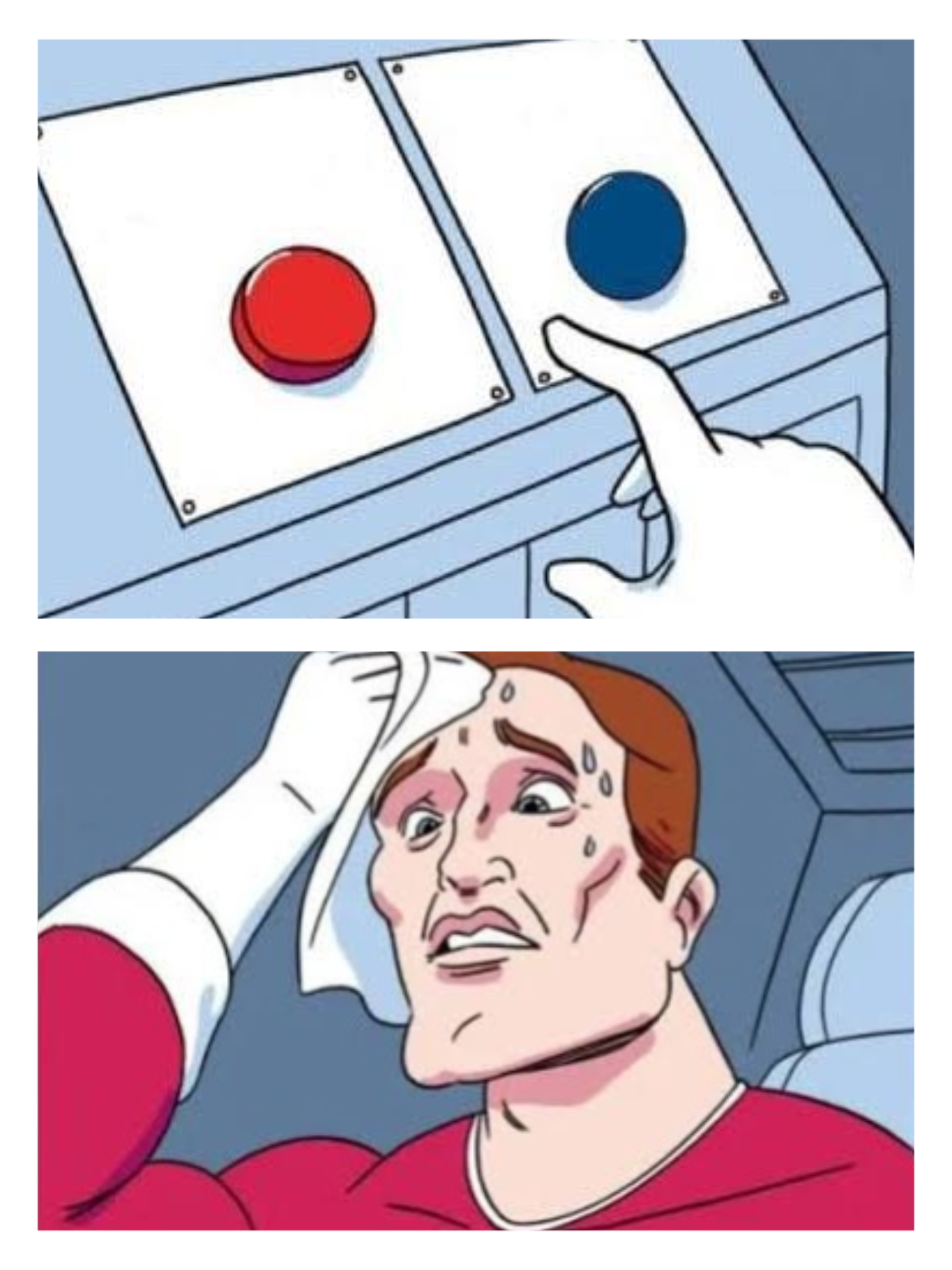 Blue button Blank Meme Template