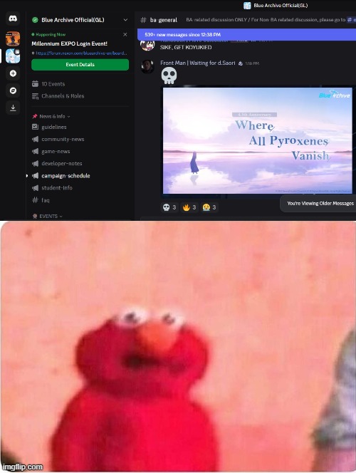 *internal screaming* | image tagged in sickened elmo | made w/ Imgflip meme maker