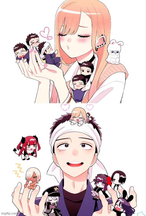 just finished reading my dress up darling, it was really good, the ending felt satisfying, i would rate it a 7/10 cus fanservice | image tagged in peak | made w/ Imgflip meme maker