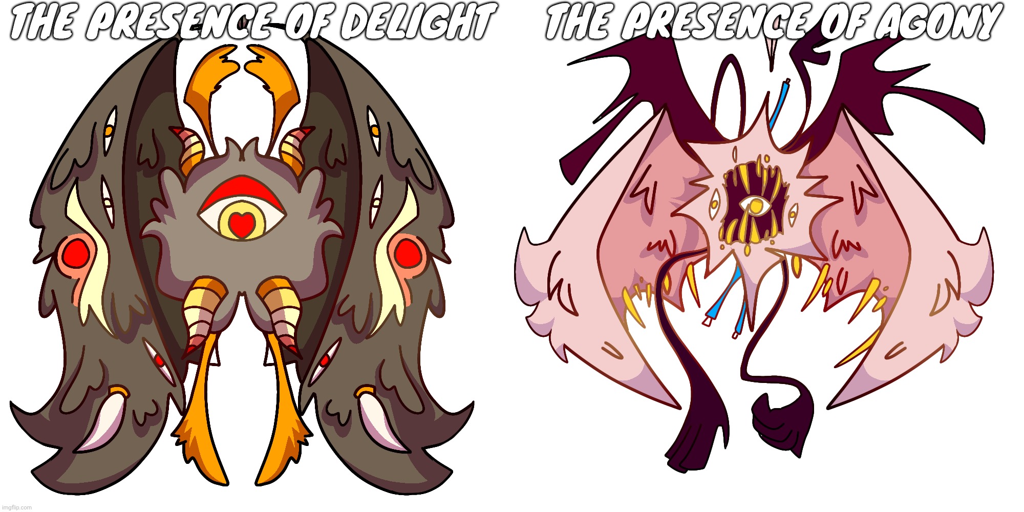 Aka skrunkly and scrimblo in any other of my lore | THE PRESENCE OF DELIGHT; THE PRESENCE OF AGONY | made w/ Imgflip meme maker