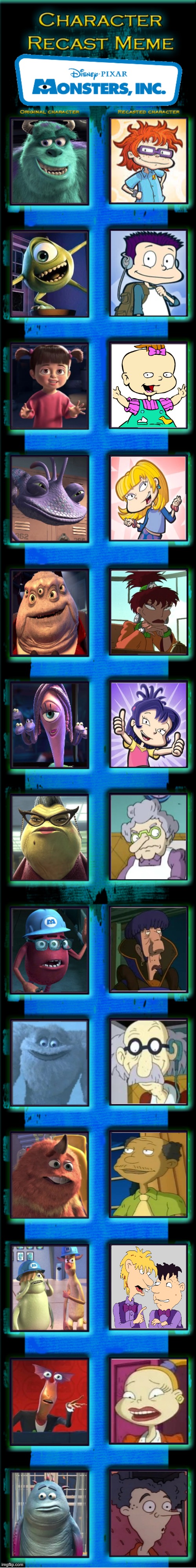 Monsters, Inc. Cast (Rugrats Style) | image tagged in monsters inc style recast | made w/ Imgflip meme maker