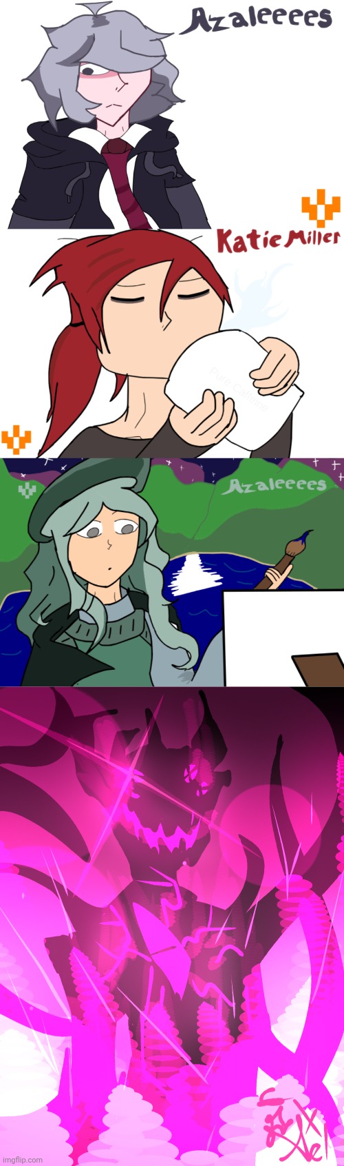 Last of the art I did for Artfight+ drawing Ael/Azaleeees did for me | made w/ Imgflip meme maker