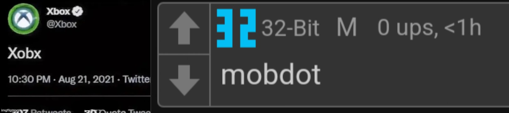 these two are smiliar | image tagged in xobx,32-bit says mobdot | made w/ Imgflip meme maker