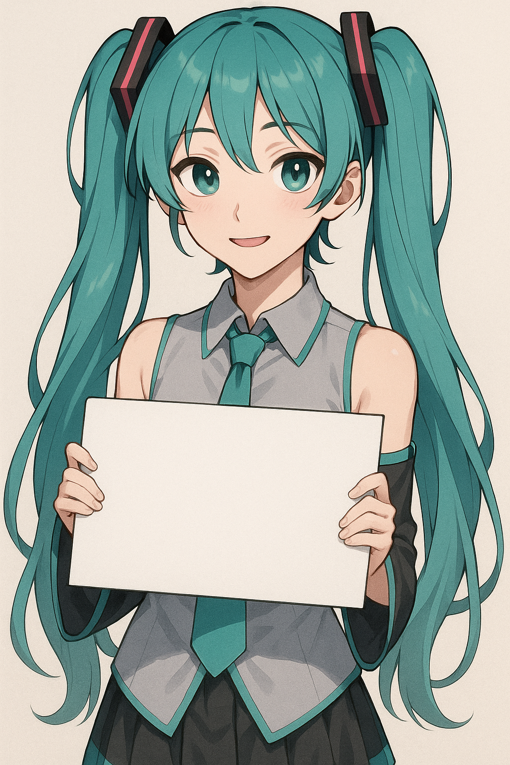 High Quality Femboy Miku anouncment Blank Meme Template