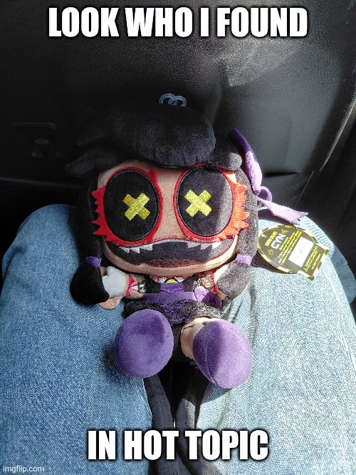 Hehe | LOOK WHO I FOUND; IN HOT TOPIC | image tagged in hot topic,cyn,murder drones | made w/ Imgflip meme maker