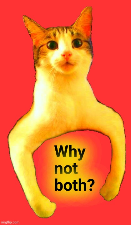 Buff RayCat sticker | Why not both? | image tagged in buff raycat sticker | made w/ Imgflip meme maker