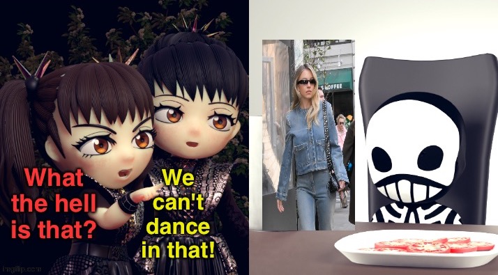 Kobametal is brainstorming again | image tagged in babymetal,kobametal,sydney sweeney | made w/ Imgflip meme maker