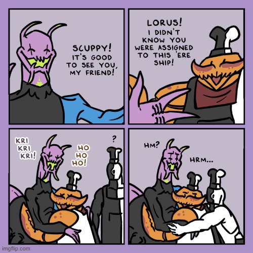 image tagged in stars,alien,crab,friends,hug,robot | made w/ Imgflip meme maker