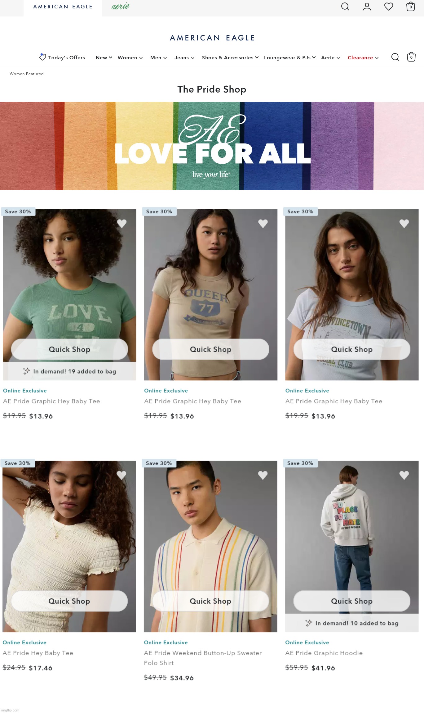 American Eagle - the Pride Shop. Checkmate, MAGAt spunk monkeys dry humping a Confederate flag like ya ain't got any in years | image tagged in american eagle,the pride shop,pride,sydney sweeney,woke is broke,based spoke in haste | made w/ Imgflip meme maker
