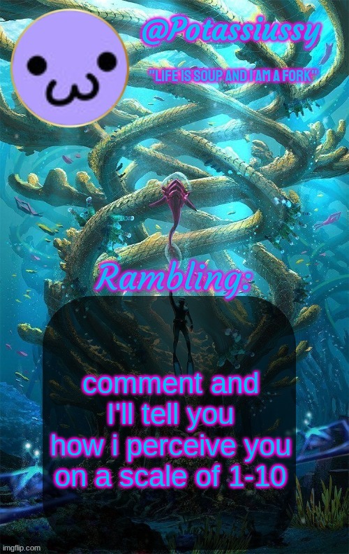 1 being LOSER and 10 being pookie | comment and I'll tell you how i perceive you on a scale of 1-10 | image tagged in another shitty announcement template | made w/ Imgflip meme maker