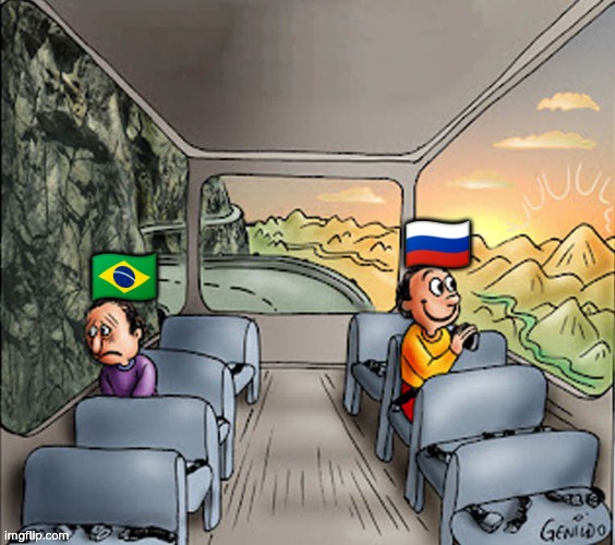 Two guys on a bus | 🇷🇺; 🇧🇷 | image tagged in two guys on a bus | made w/ Imgflip meme maker