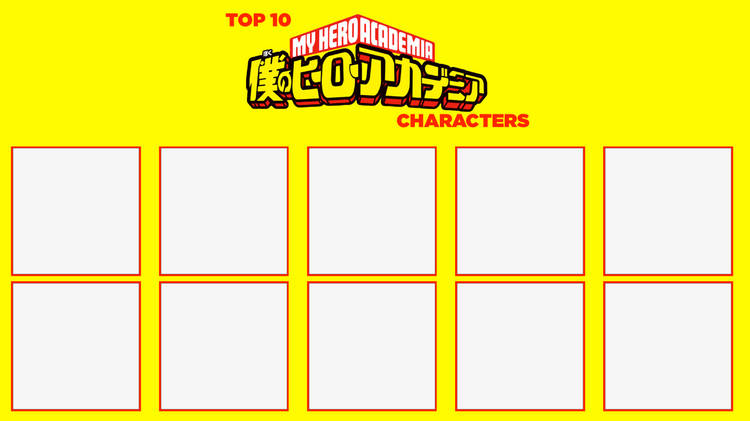 top 10 my hero academe Blank Meme Template
