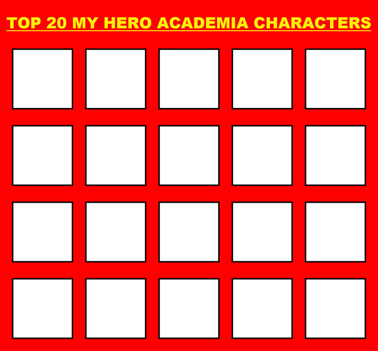 top 20 my hero academia characters Blank Meme Template