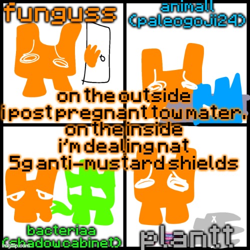 the 4-way temp | on the outside i post pregnant tow mater.
on the inside i'm dealing nat 5g anti-mustard shields | image tagged in the 4-way temp | made w/ Imgflip meme maker