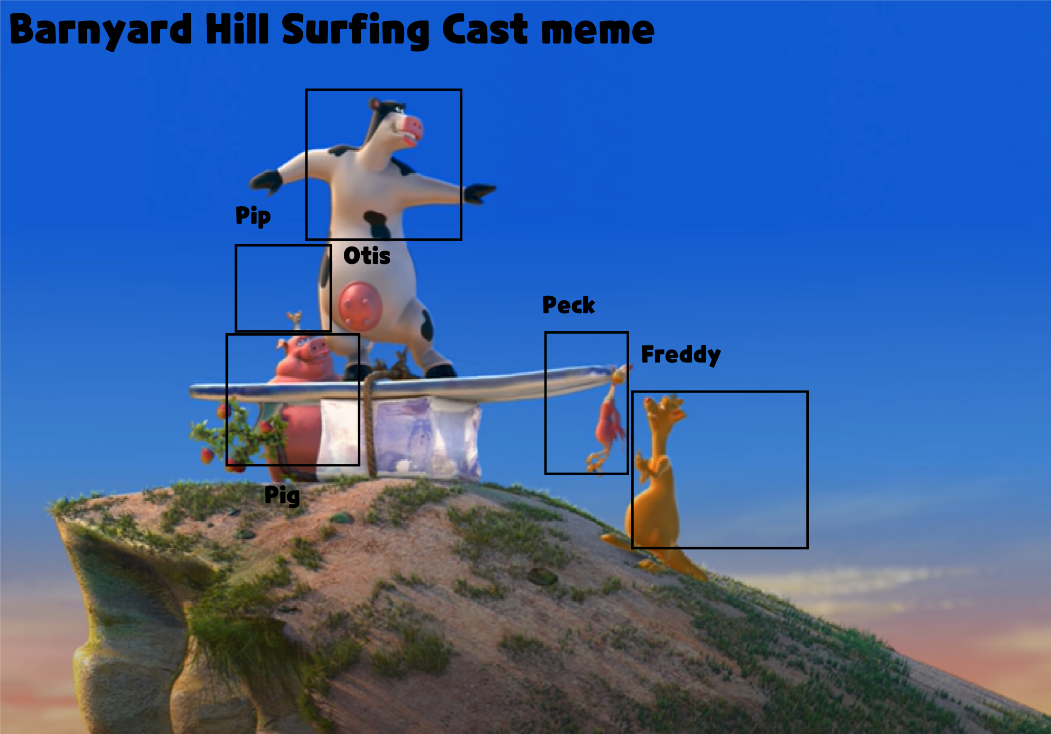 Barnyard Hill Surfing Cast meme Blank Meme Template