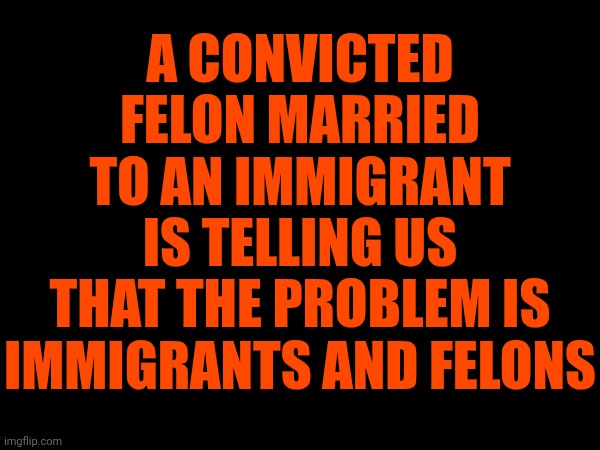 Maga Hypocrisy | A CONVICTED FELON MARRIED TO AN IMMIGRANT; IS TELLING US THAT THE PROBLEM IS IMMIGRANTS AND FELONS | image tagged in memes,hypocrites,conservative hypocrisy,nazis,trump is a convicted rapist,wake up | made w/ Imgflip meme maker