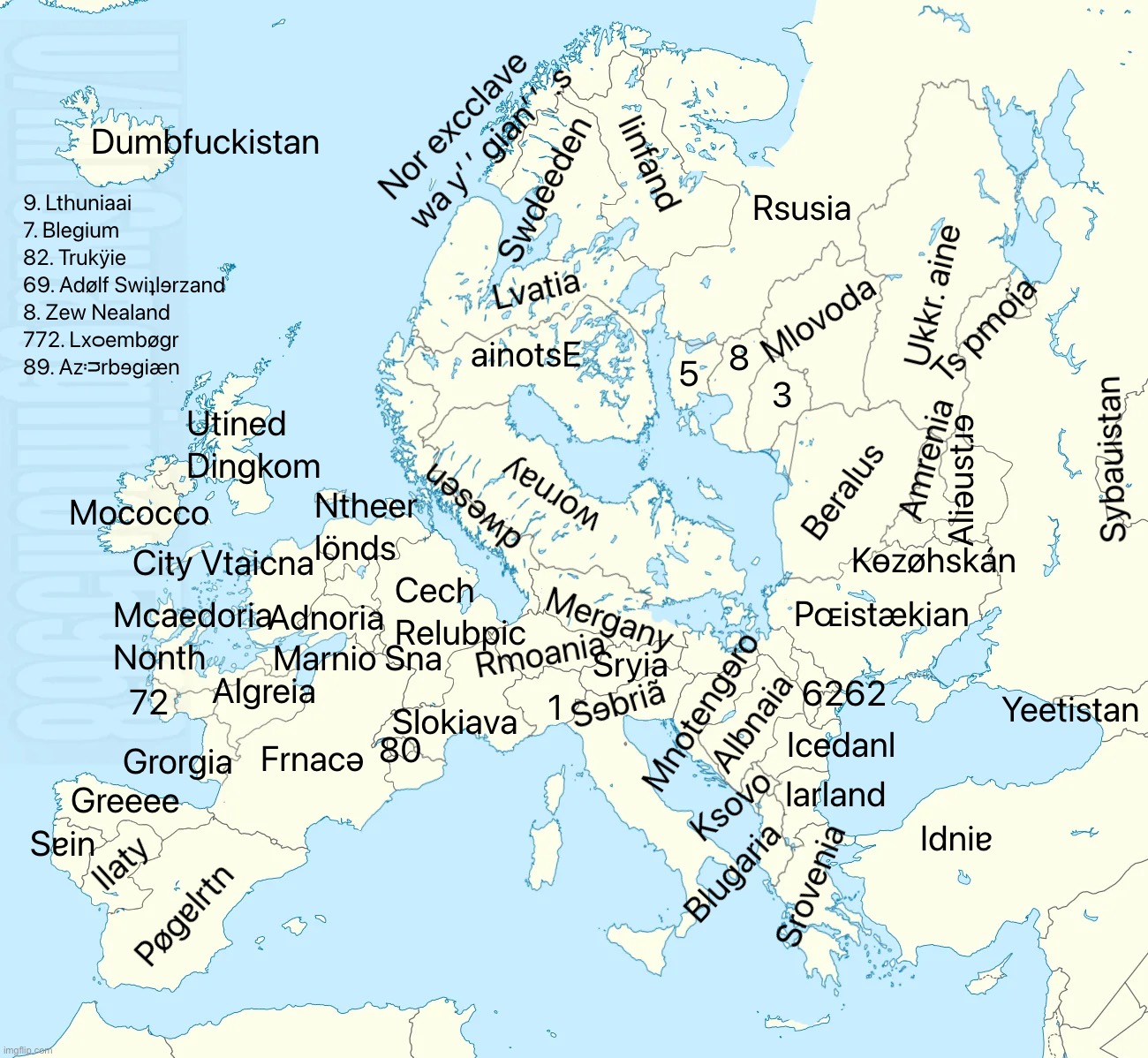 Map of eurWTF | image tagged in map of eurwtf | made w/ Imgflip meme maker