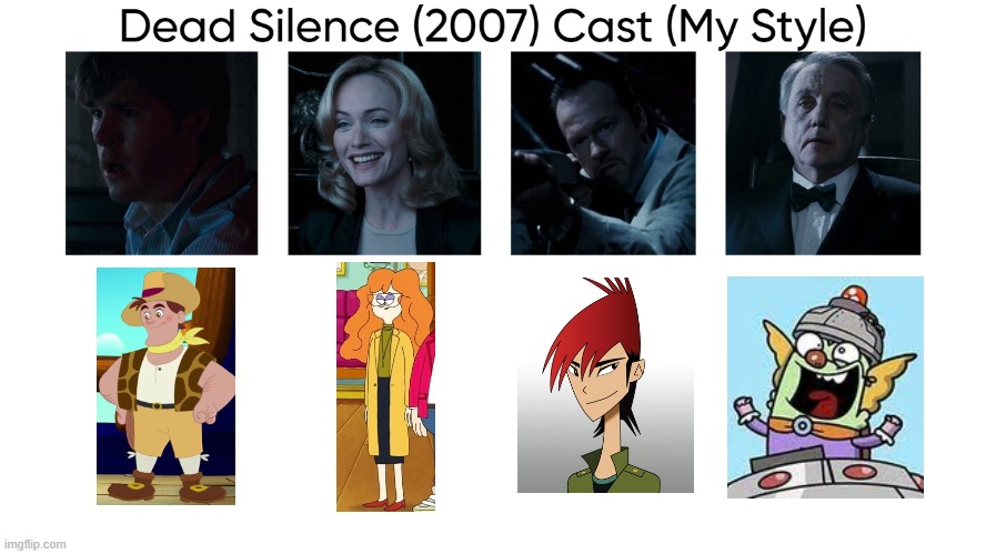 Dead Silence (2007) Cast (My Style) | image tagged in dead silence 2007 cast my style,meme,memes,spoof cast,dead silence,characters | made w/ Imgflip meme maker