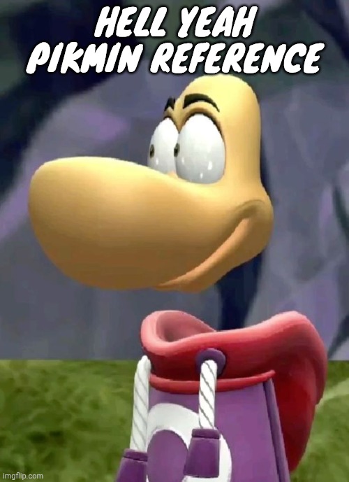 Bald rayman | HELL YEAH PIKMIN REFERENCE | image tagged in bald rayman | made w/ Imgflip meme maker