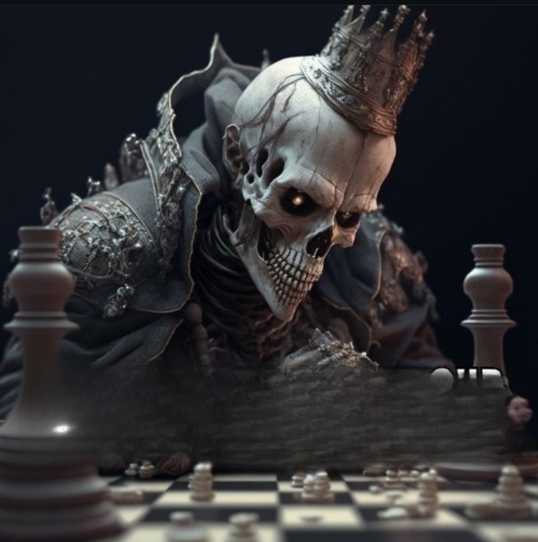 Skeleton Chess King Blank Meme Template