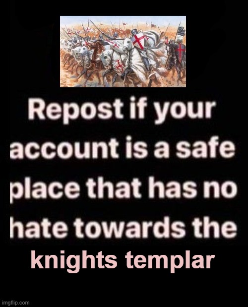 no hate to templars Blank Meme Template