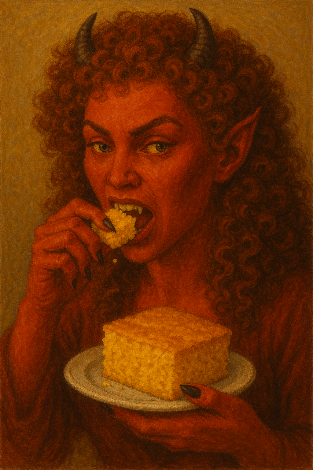 Give the devil some cornbread Blank Meme Template