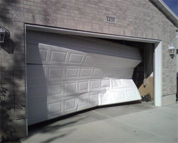 Damaged garage door Blank Meme Template