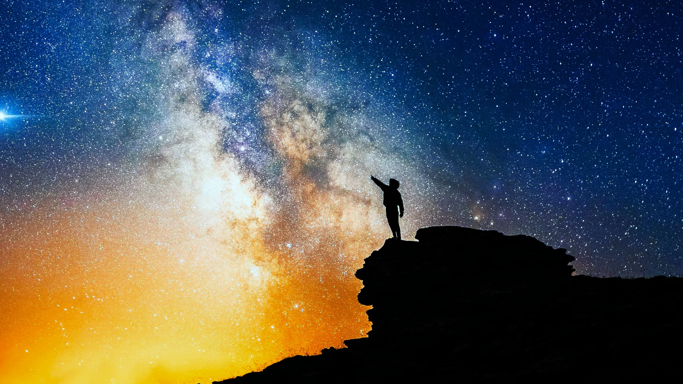 Man points to Universe Blank Meme Template