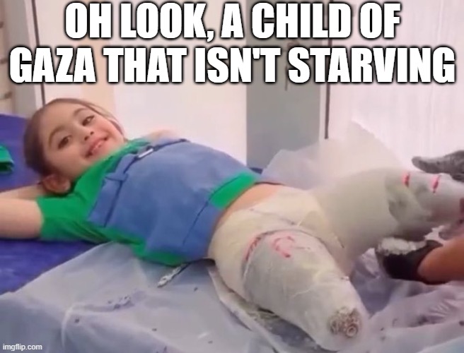 Gaza Child | OH LOOK, A CHILD OF GAZA THAT ISN'T STARVING | image tagged in politics,gaza | made w/ Imgflip meme maker