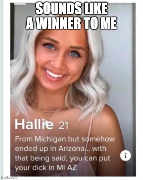 Dating Profile | SOUNDS LIKE A WINNER TO ME | image tagged in sex jokes | made w/ Imgflip meme maker