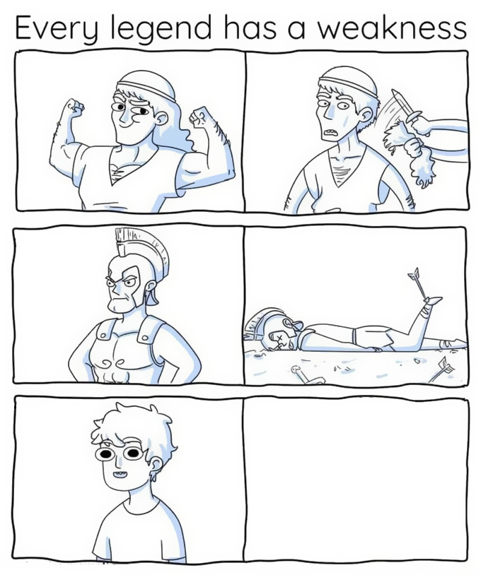 Every legend has a weakness Blank Meme Template