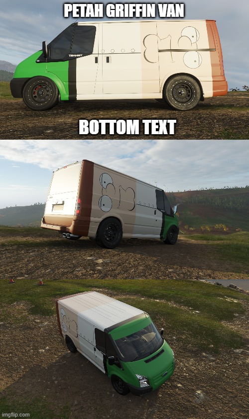 Petah Griffin Van Livery for FH4&5 (Inspired by the Petah Food truck) | PETAH GRIFFIN VAN; BOTTOM TEXT | image tagged in random,petah,van,memes | made w/ Imgflip meme maker